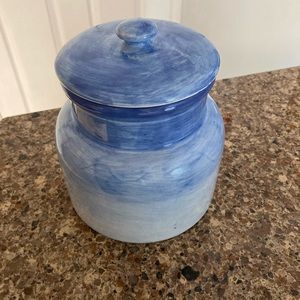 Starbucks Blue Canister Storage Kitchen Hand painted In Italy Small Chip …